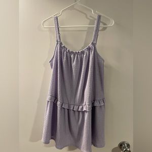 Sleeveless Textured Babydoll Top - LAVENDER